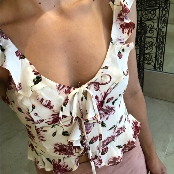 Astr sz XS floral ruffle tank - Picture 6 of 7